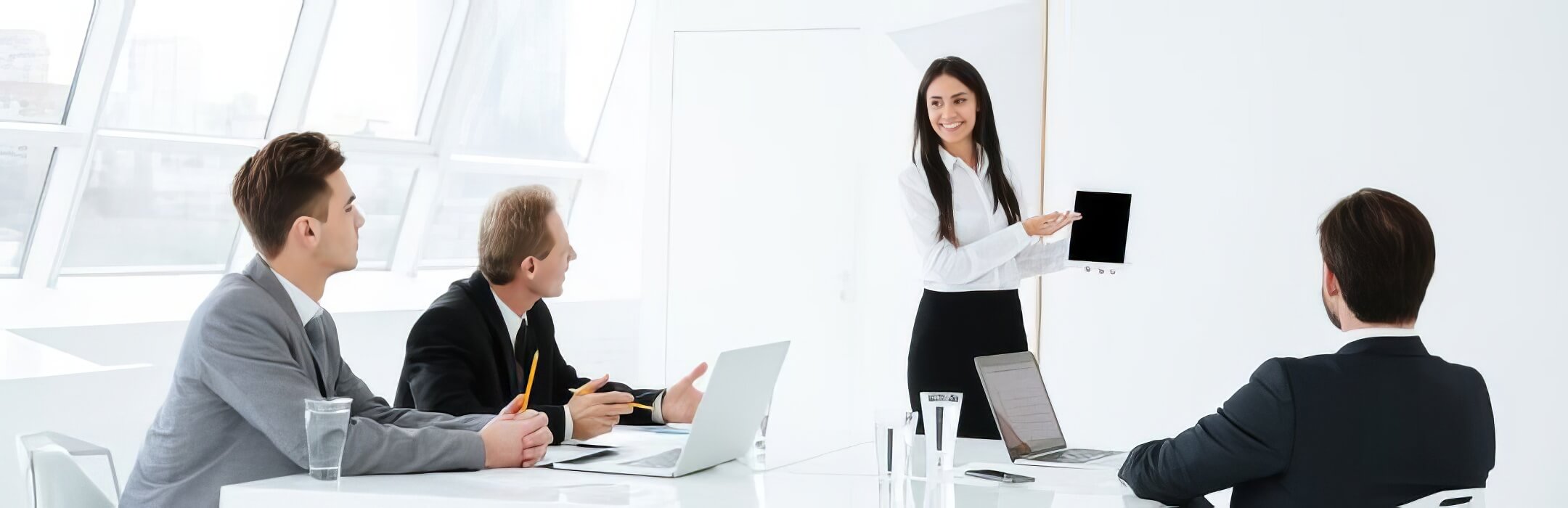 Woman discussing