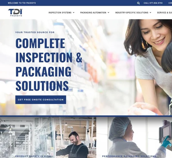 TDI Packsys website homepage